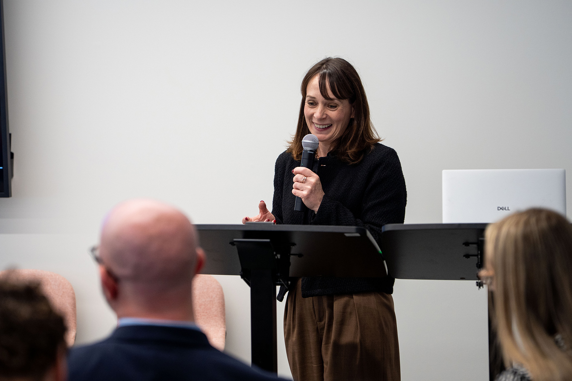 Jo giving a speech